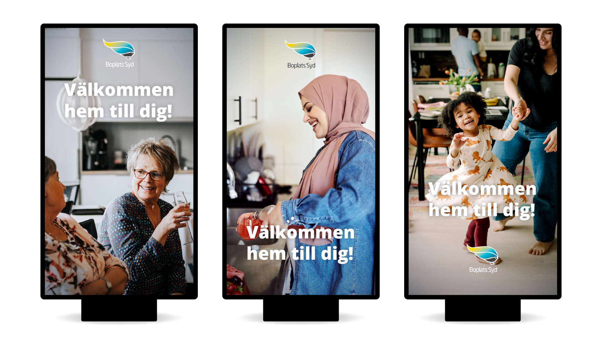 Examples of digital screens showcasing the imagery and tonality of the new brand direction.