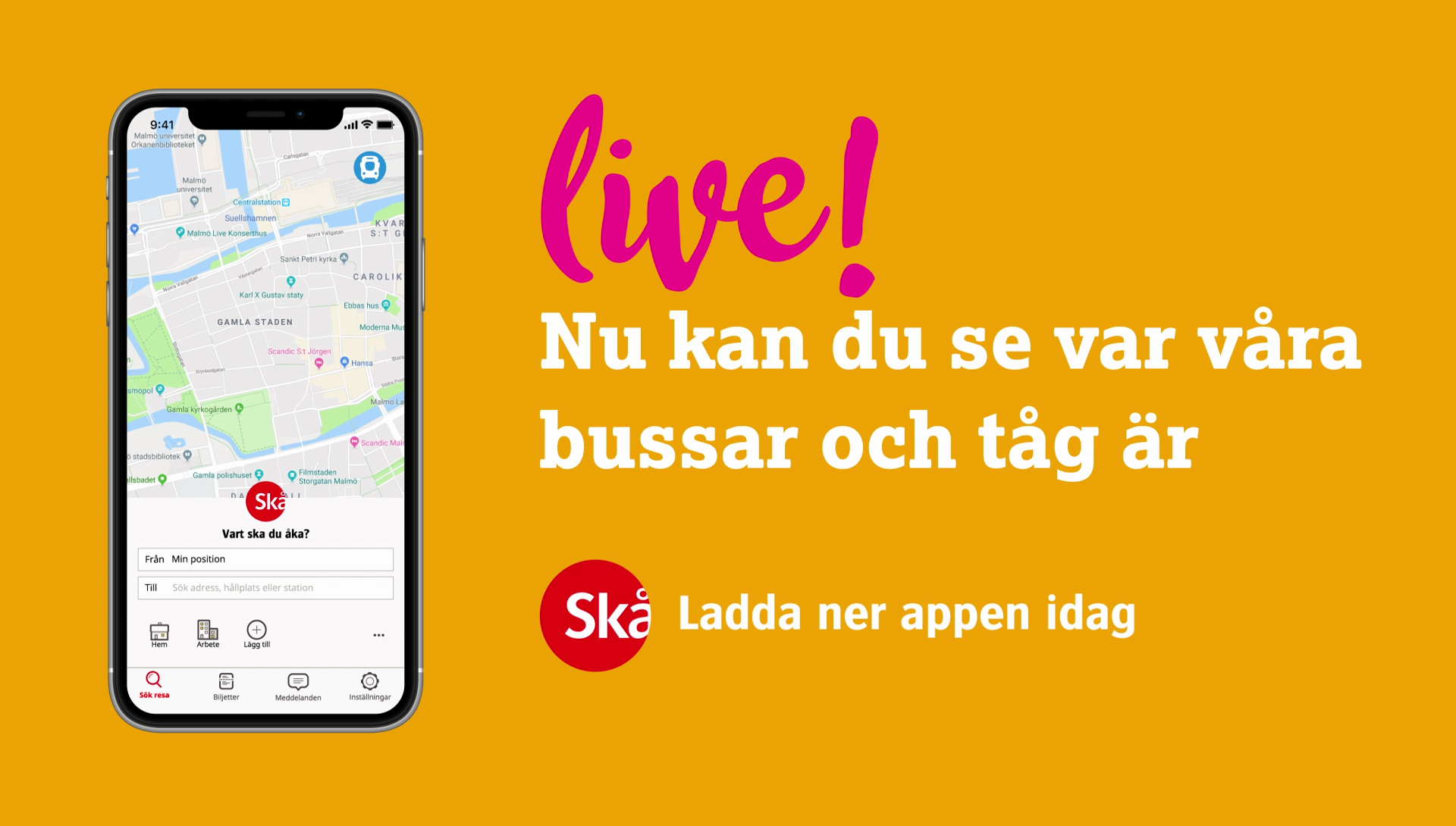 Skånetrafiken infotainment screenshot