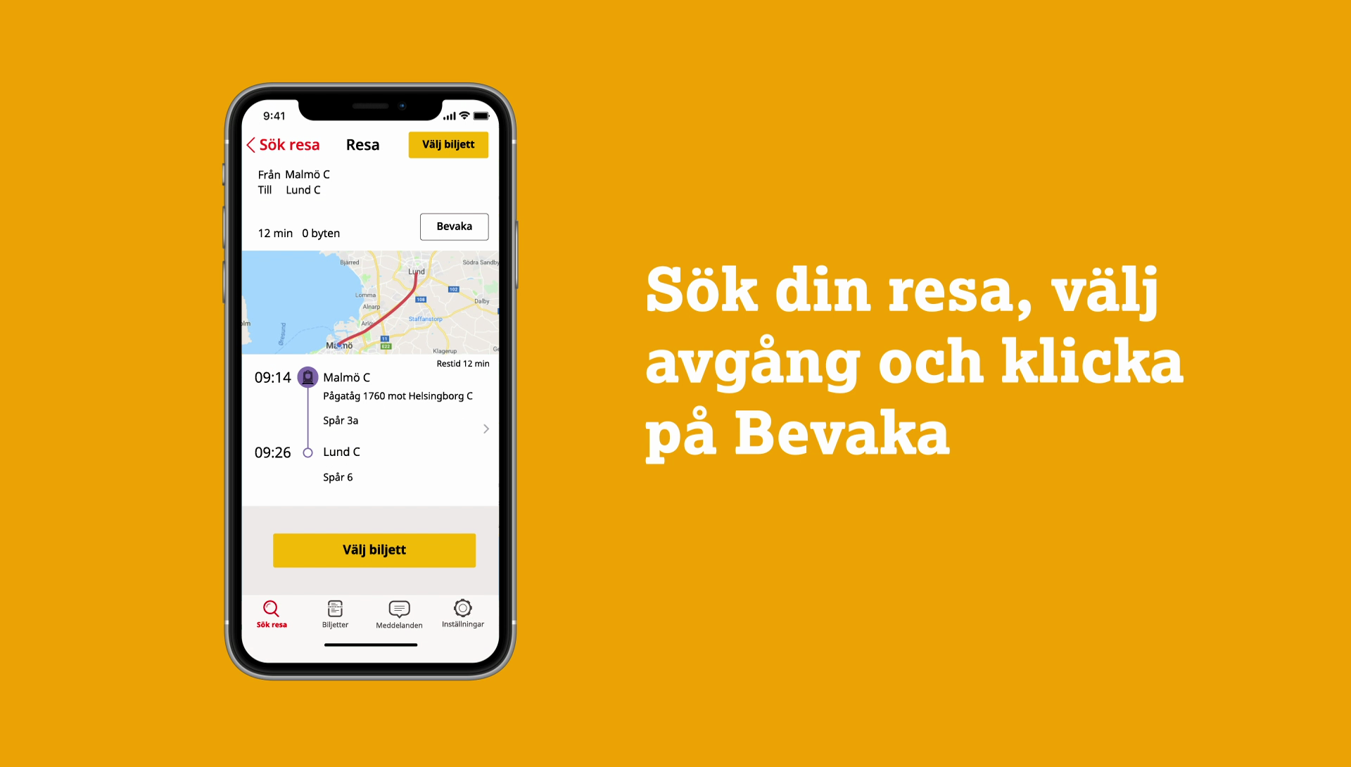 Skånetrafiken infotainment screenshot