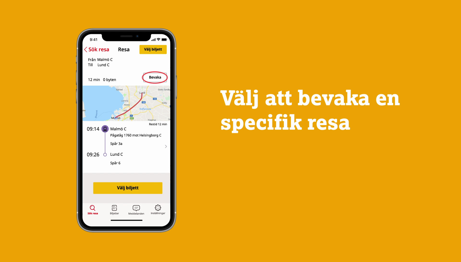 Skånetrafiken infotainment screenshot