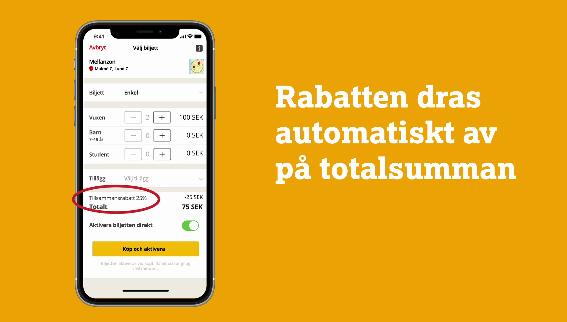 Skånetrafiken infotainment screenshot